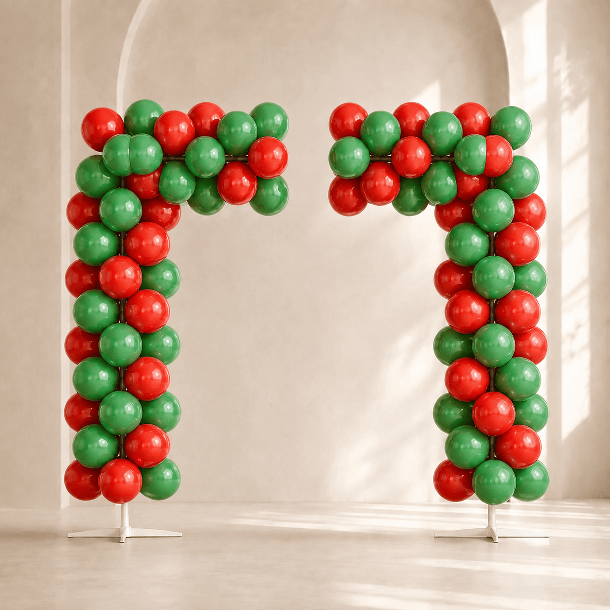 Festive Red & Green Balloon Arch Decoration Set