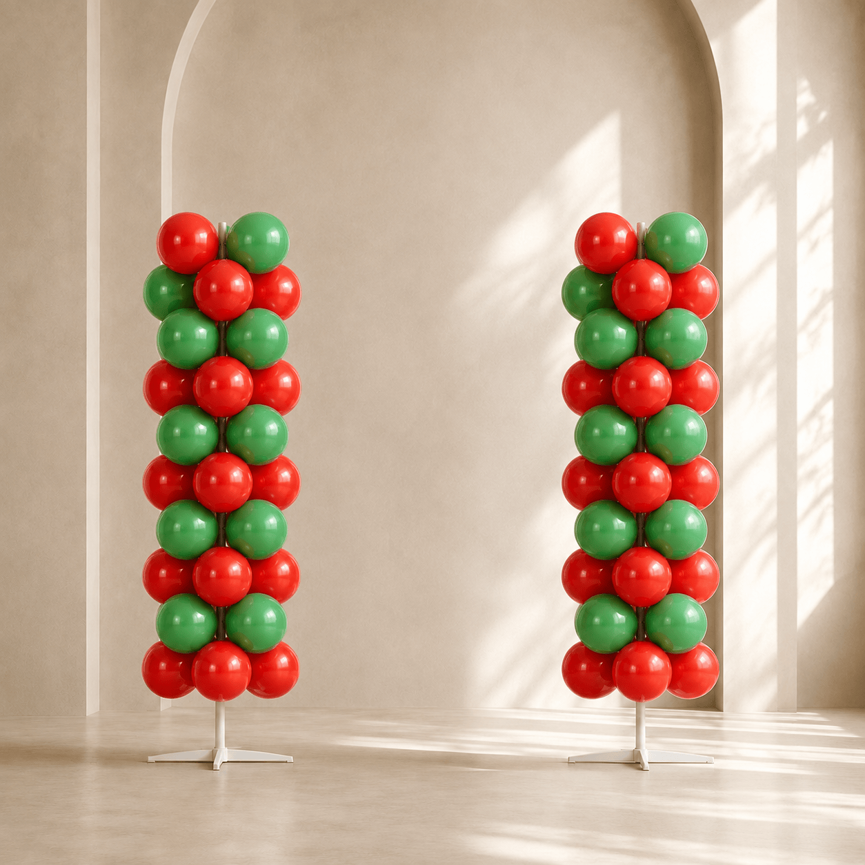 Festive Red & Green Balloon Arch Decoration Set