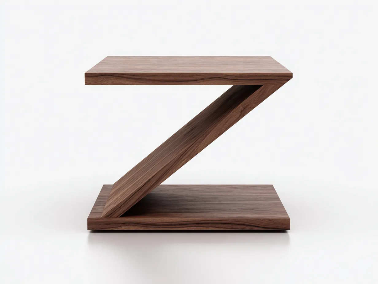 Mesa Auxiliar cuadrada de madera 48x48x55 cm - nogal oscuro - diseño diagonal para salón-Misanahome