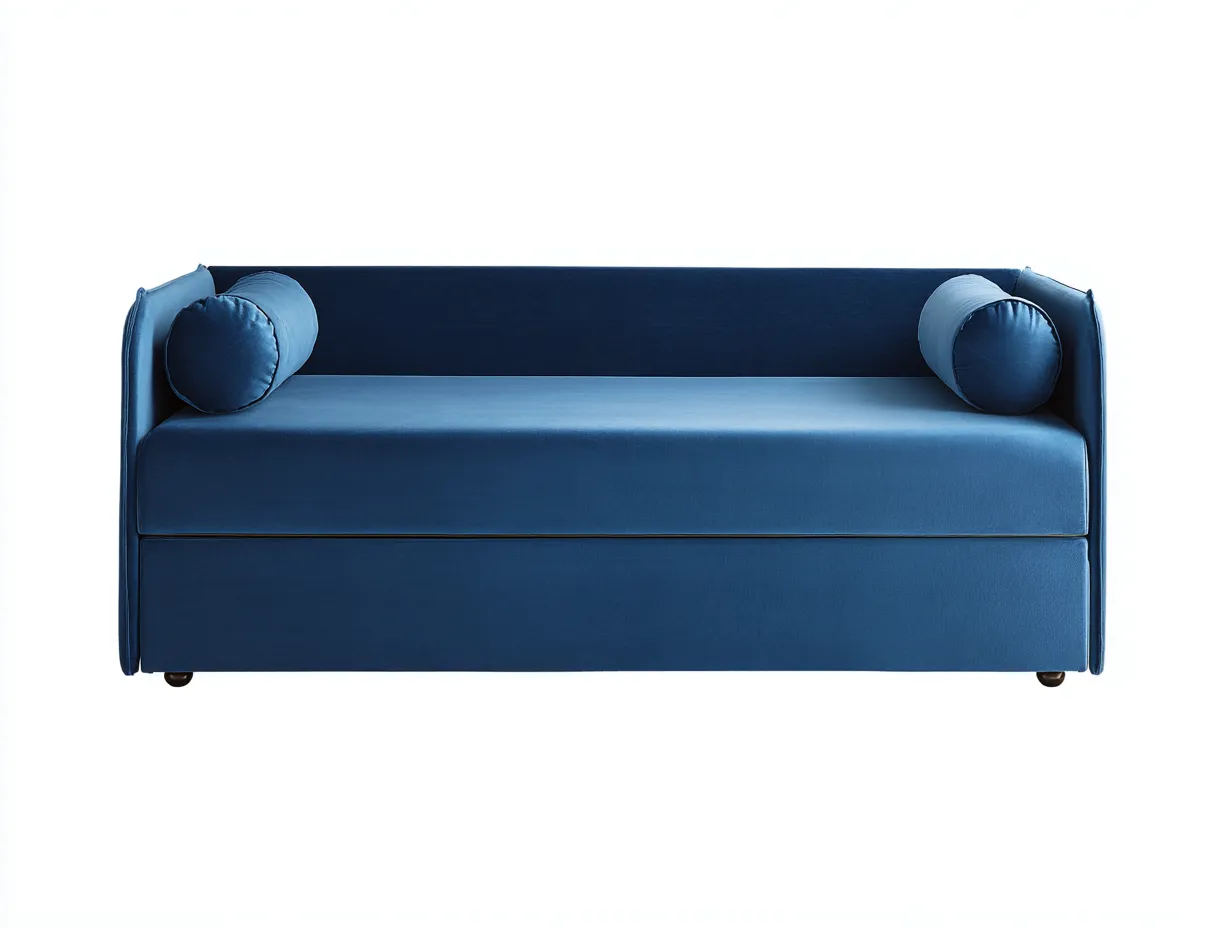 Sofá Cama de terciopelo 203x92x78 cm - azul - cama nido para salón moderno-Misanahome