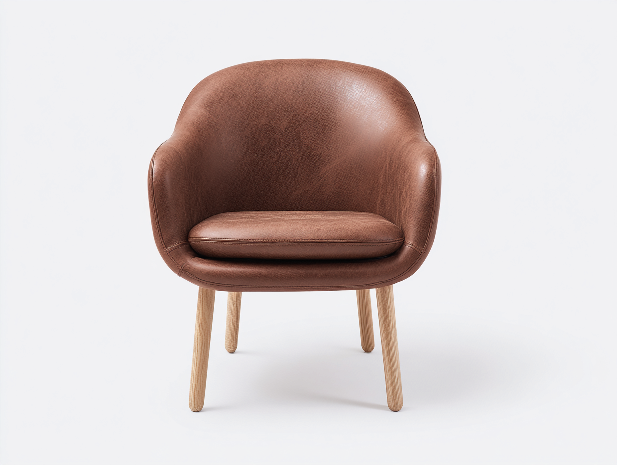 Esszimmerstühle-Kunstleder-Holz-66x61x79 cm-Braun-Naturholz-retro Stil-Damorastudio