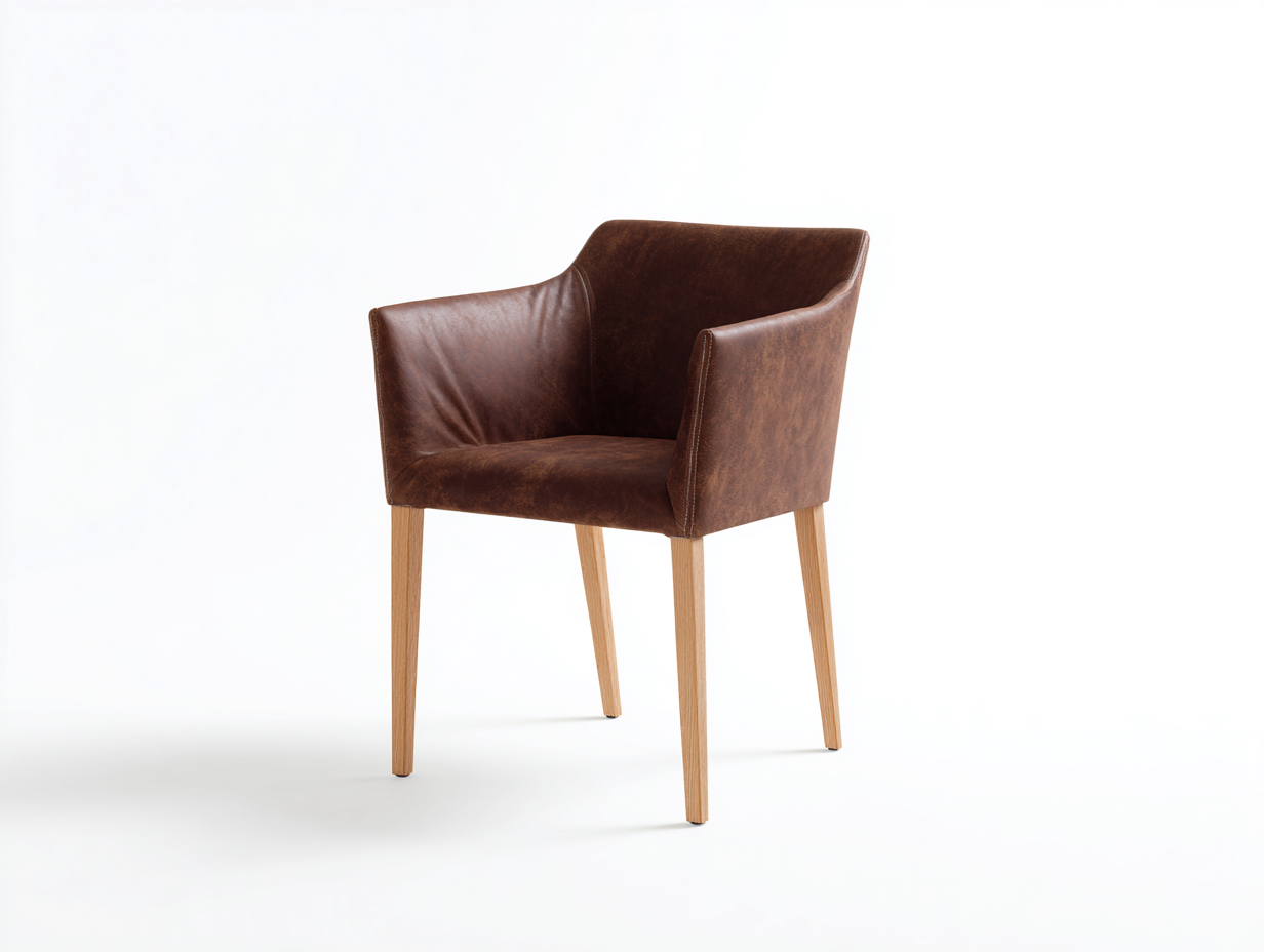 Esszimmerstühle-Kunstleder-Holz-61x57x86 cm-Dunkelbraun-Naturholz-klassischer Stil-Damorastudio