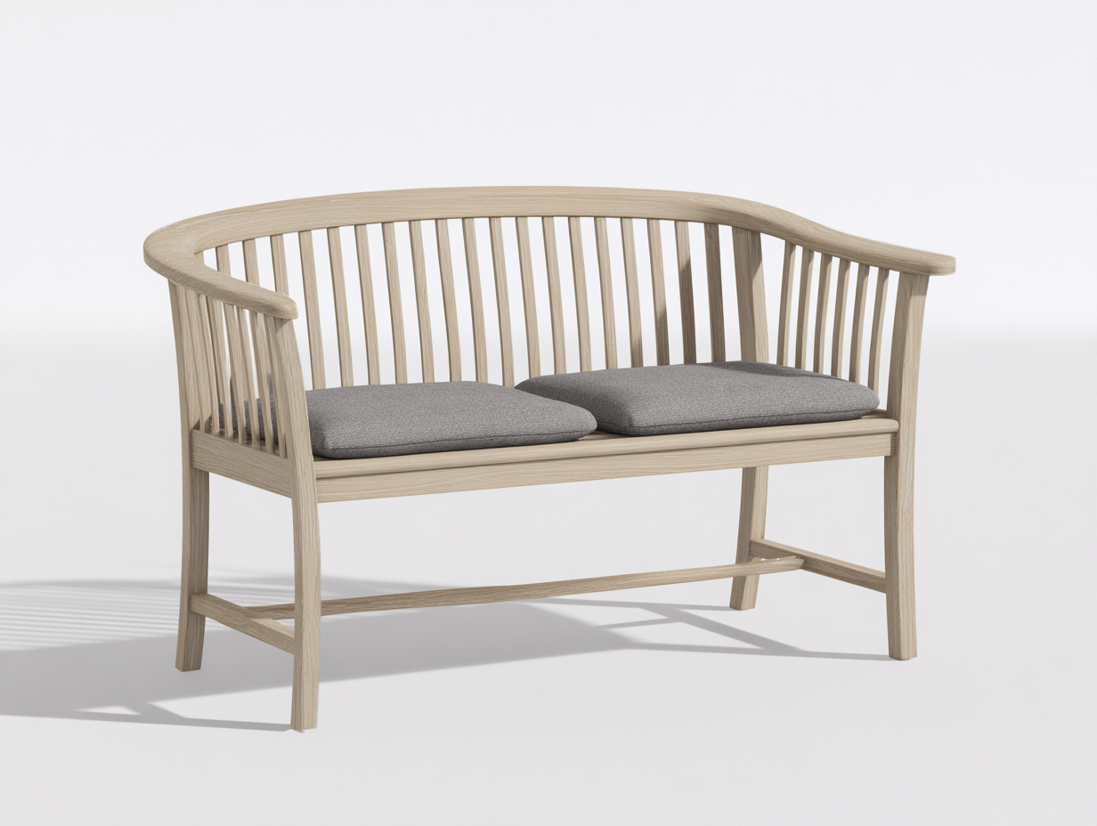 Panche da giardino in legno 152x62x85 cm - naturale chiaro e grigio - stile nordico curvo per giardino e terrazza-Misaiahaus