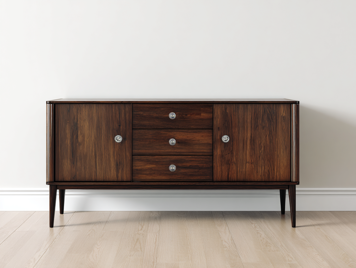 Mobile ingresso in legno 172x40x79 cm - marrone scuro e argento - stile rétro moderno per ingresso-Misaiahaus