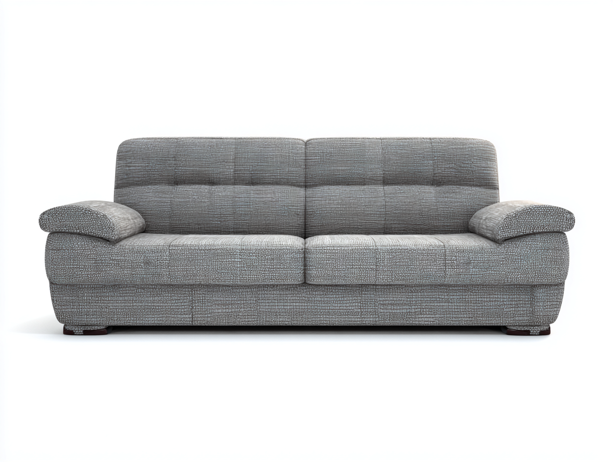Divani a 3 posti in tessuto 214x91x78 cm per soggiorno - grigio chiaro - design moderno-Misaiahaus