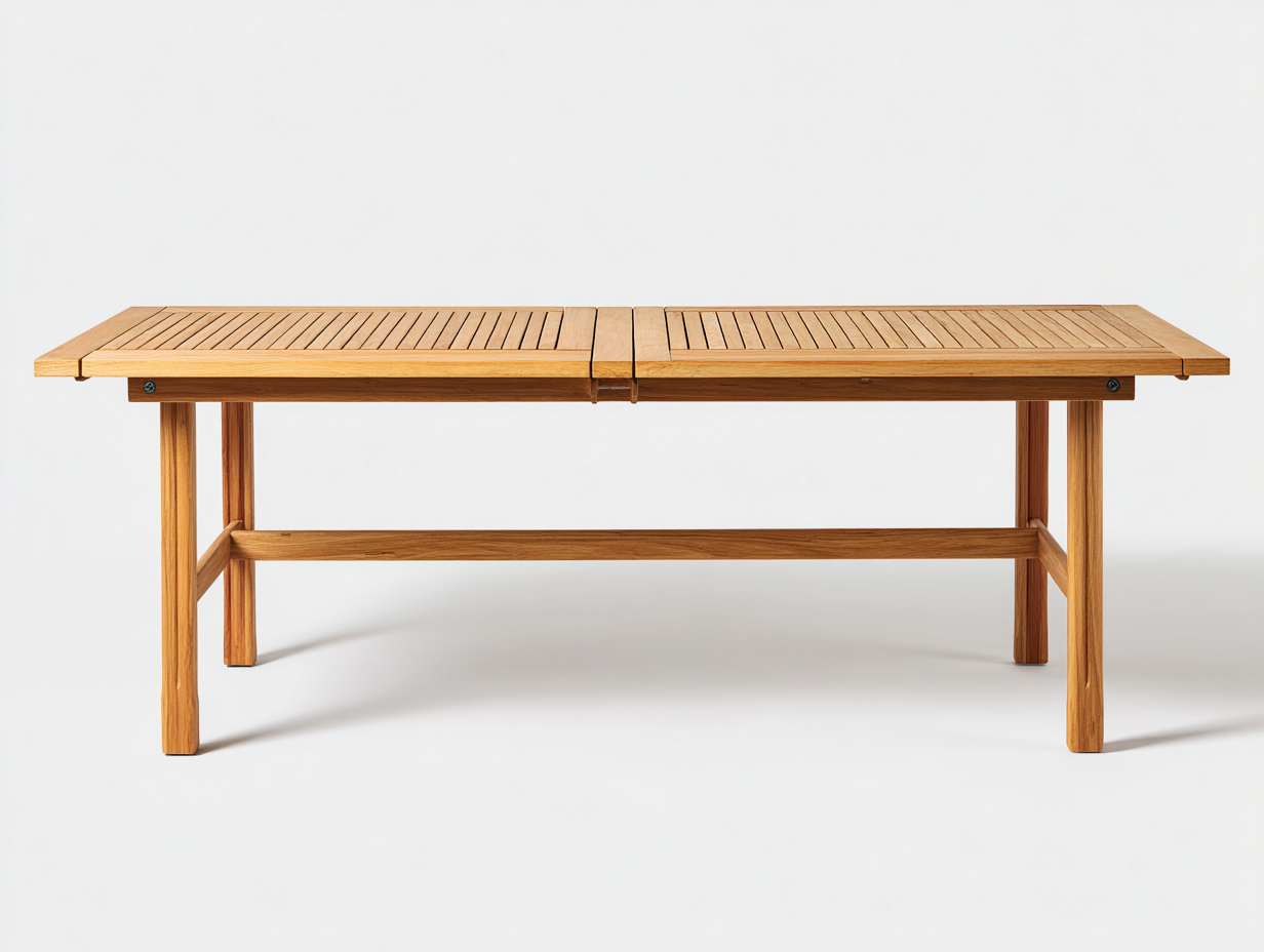 Tavolo da giardino rettangolare in legno 184x82x75 cm legno naturale per esterno - design a doghe-Rosolvahaven
