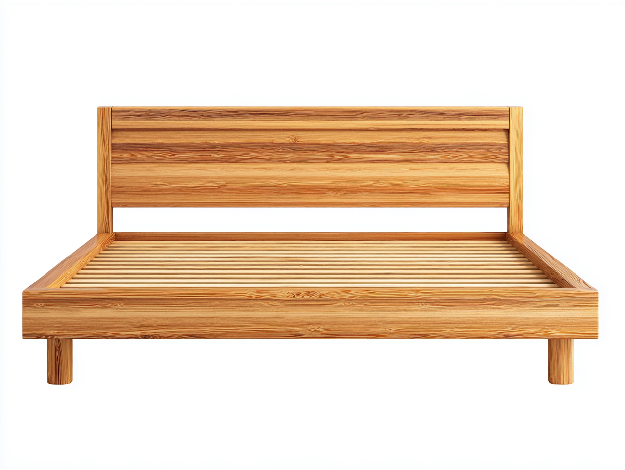 Letto matrimoniale in legno massello 214x183x96 cm - marrone naturale - design moderno con doghe per camera da letto-Rosolvahaven