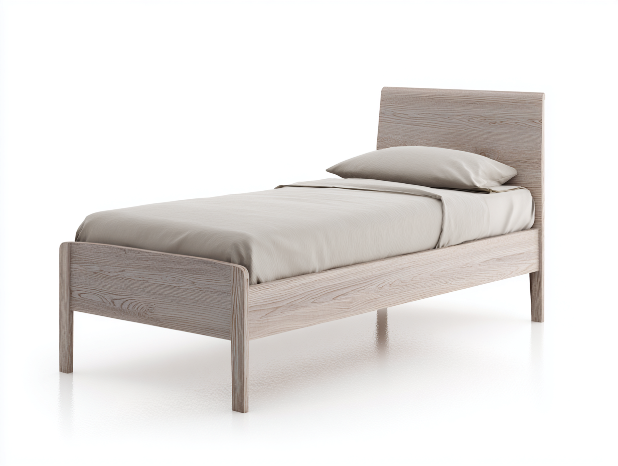 Letto singolo in legno 203x97x88 cm - rovere chiaro - design semplice con testiera e pediera per camera da letto-Rosolvahaven