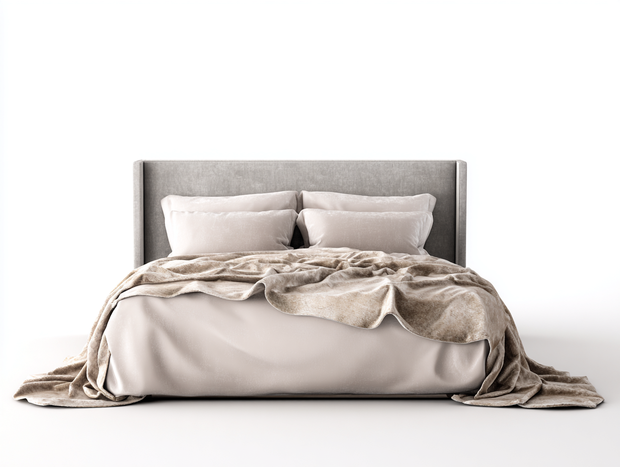 Letto matrimoniale imbottito 212x184x108 cm - grigio e beige - design moderno con testiera alta per camera da letto-Rosolvahaven