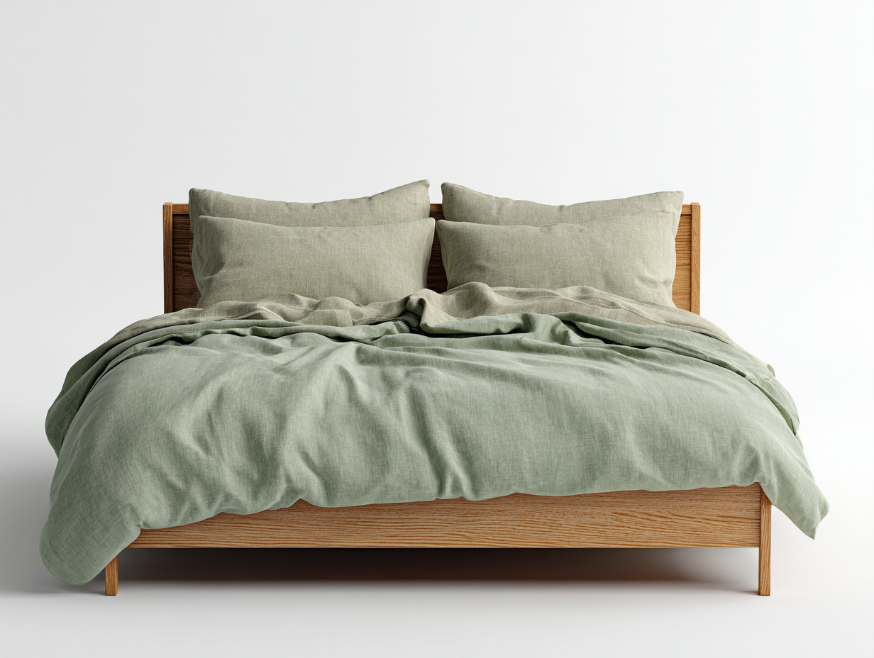 Letto matrimoniale in legno 211x171x101 cm legno naturale per camera - design moderno con testiera coordinata-Rosolvahaven