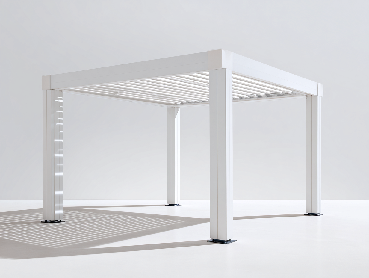 Pergola da giardino in alluminio 300x300x230 cm bianco per giardino - design moderno-Vanorvahouse