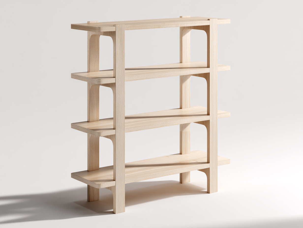 Libreria in legno 85x35x148 cm - legno naturale - adatte a ufficio - design aperto autoportante-Vanorvahouse