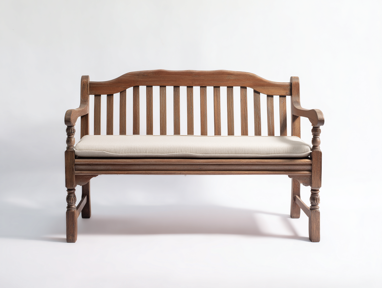 Panca da giardino in legno 138x58x88 cm marrone e crema per esterno - design classico-Vanorvahouse