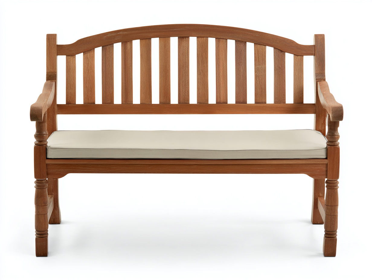 Panca da giardino in legno 140x59x92 cm marrone e crema per esterno - design classico-Vanorvahouse