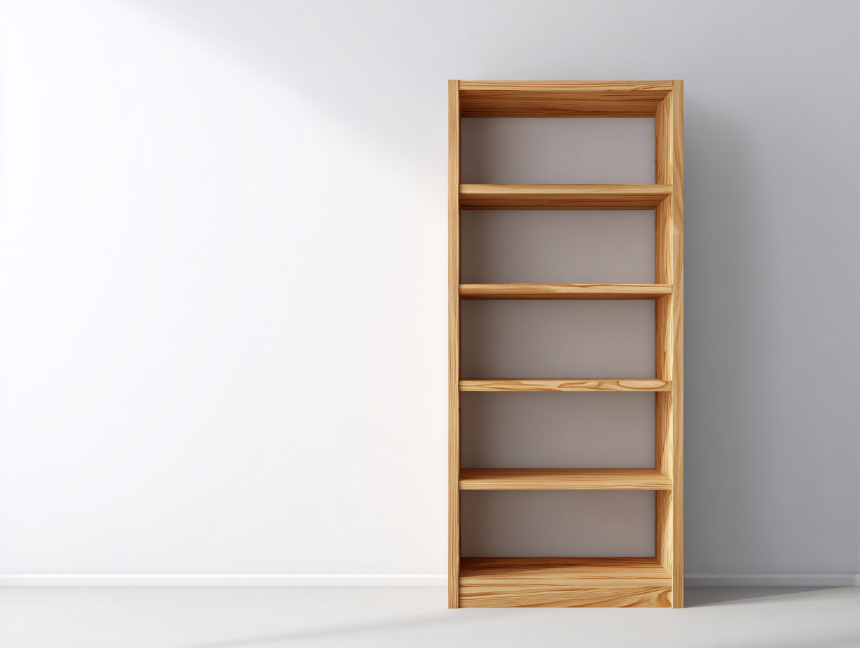 Libreria in legno 72x32x180 cm - legno naturale - adatte a ufficio - design aperto verticale-Vanorvahouse