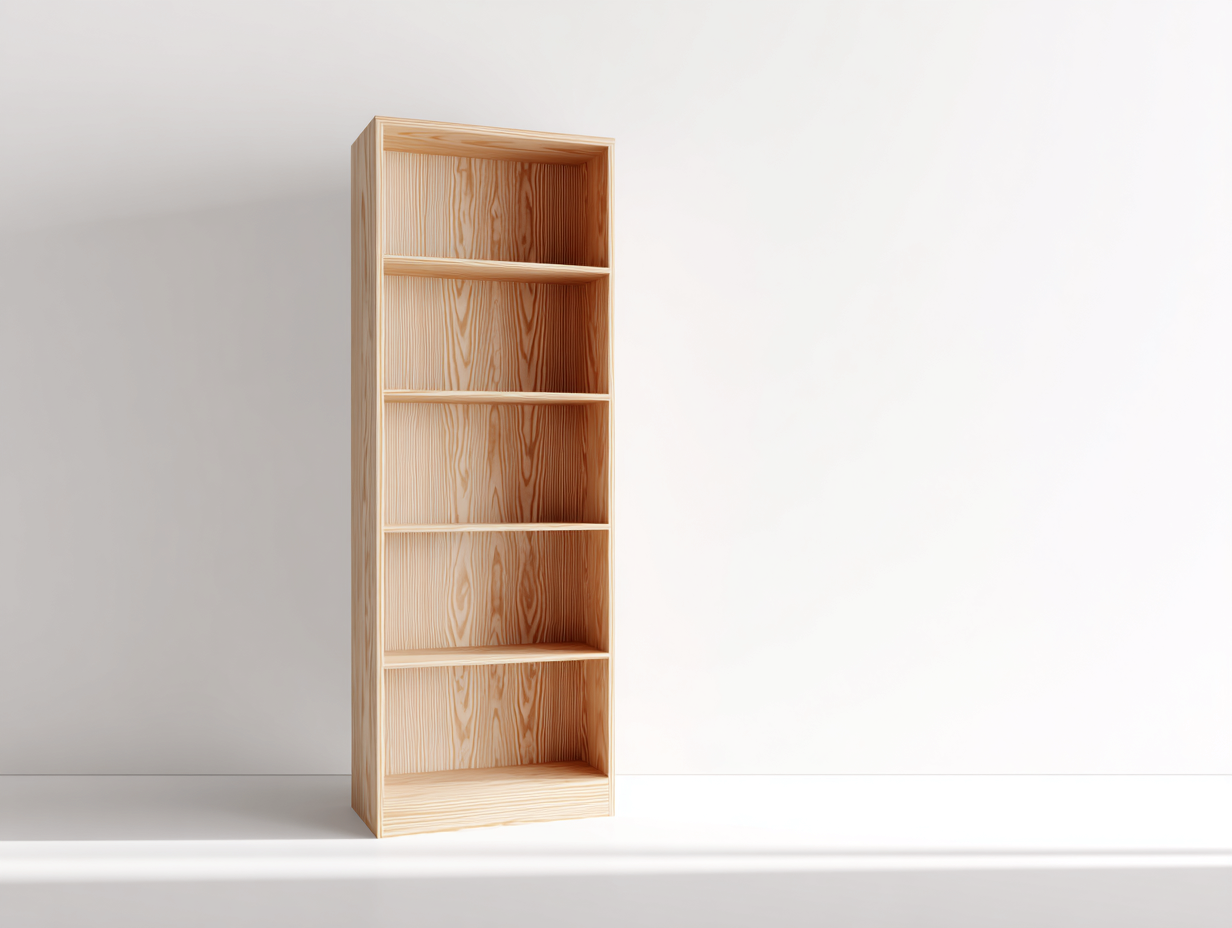 Libreria in legno 68x30x185 cm - legno naturale - adatte a ufficio - design aperto verticale-Vanorvahouse