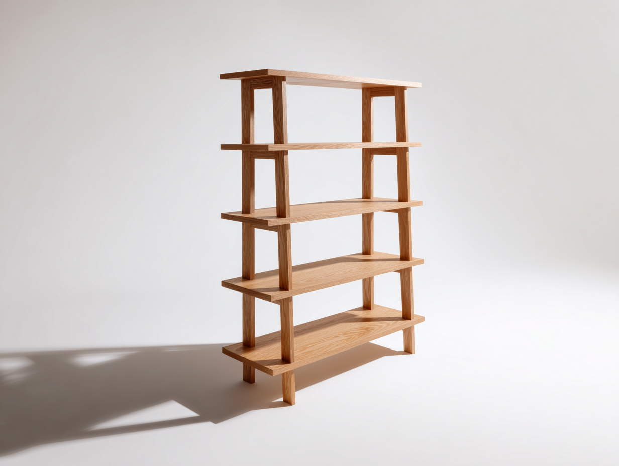 Libreria in legno 95x32x170 cm naturale per ufficio - design aperto moderno-Vanorvahouse