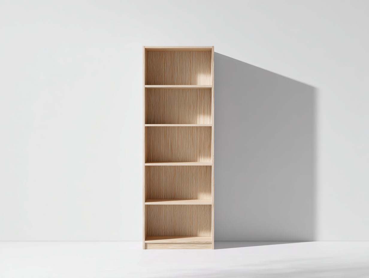 Libreria in legno 62x28x176 cm - legno naturale - adatte a ufficio - design aperto salvaspazio-Vanorvahouse