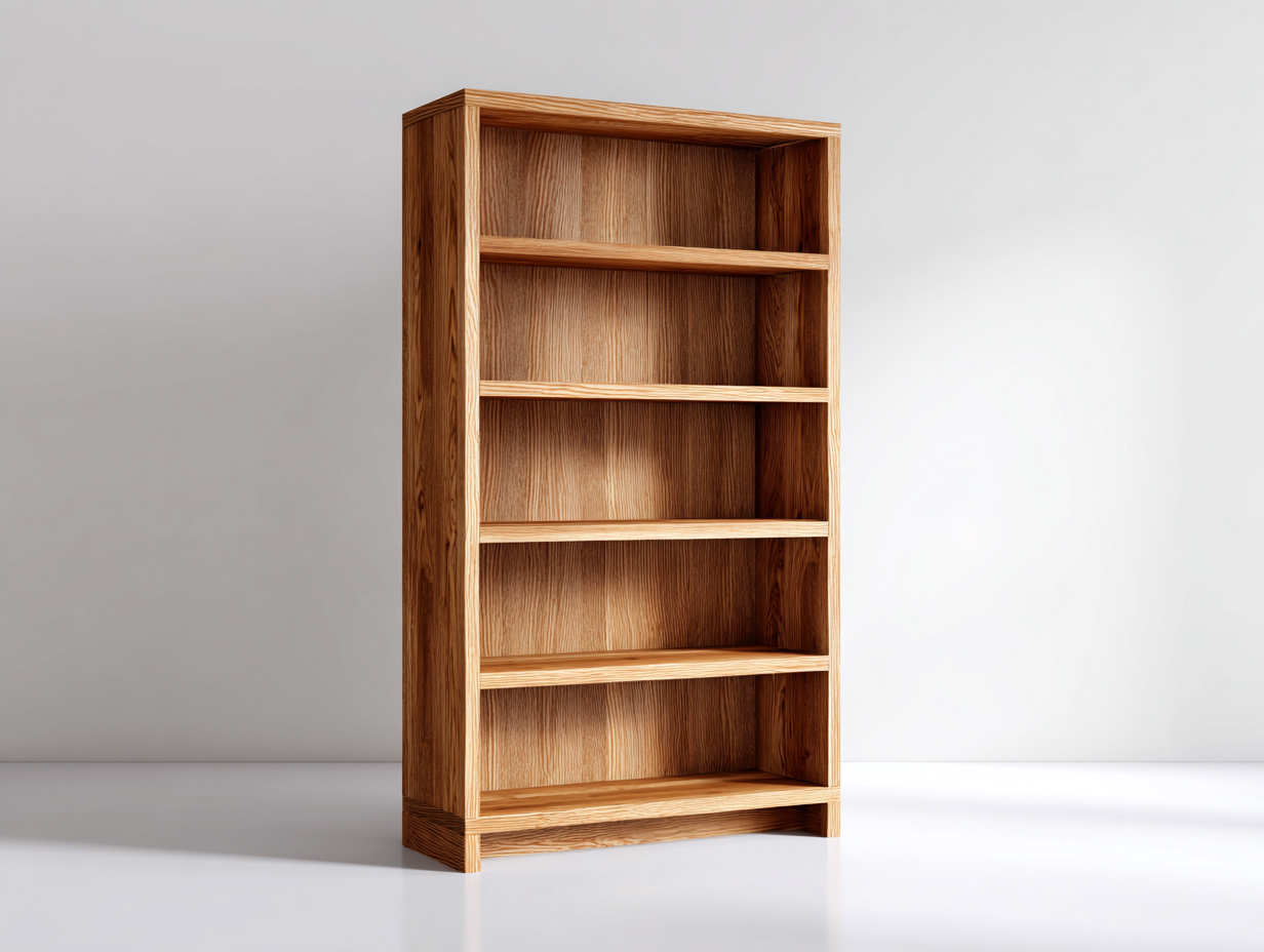 Libreria in legno 86x33x174 cm naturale per ufficio - design aperto classico-Vanorvahouse