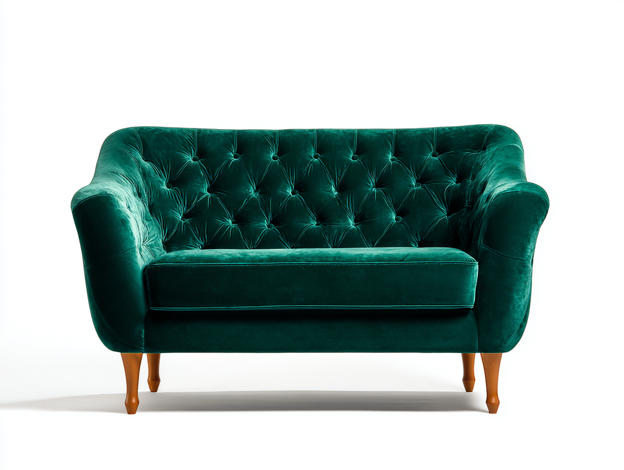 Divano a due posti in velluto 160x79x81 cm - verde smeraldo - stile Chesterfield per soggiorno-Serenezenohaus