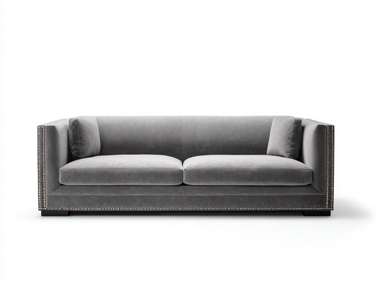 Divano a due posti in velluto 172x82x72 cm - grigio - stile moderno per soggiorno-Serenezenohaus