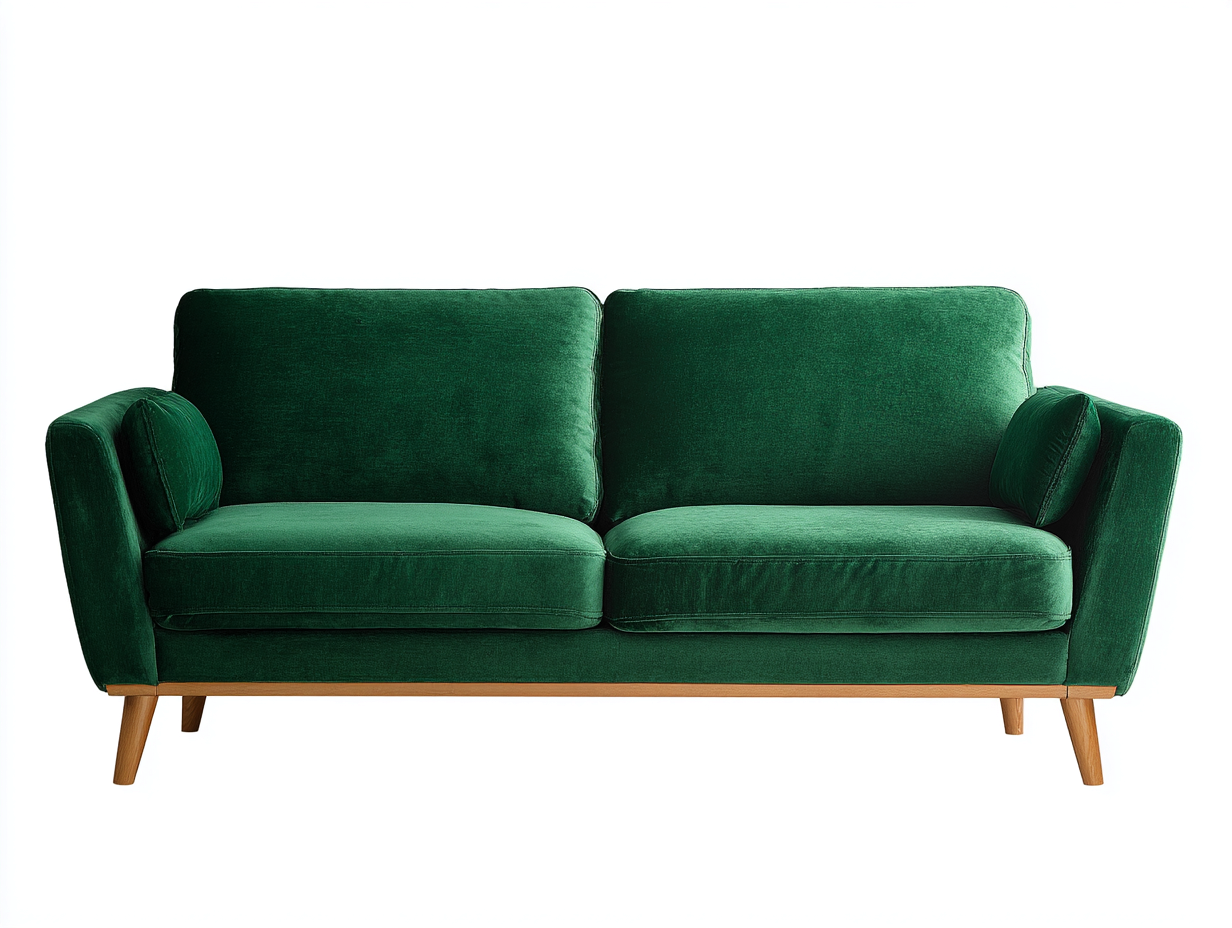 Divano a due posti in velluto 168x80x83 cm - verde smeraldo - stile moderno per soggiorno-Serenezenohaus