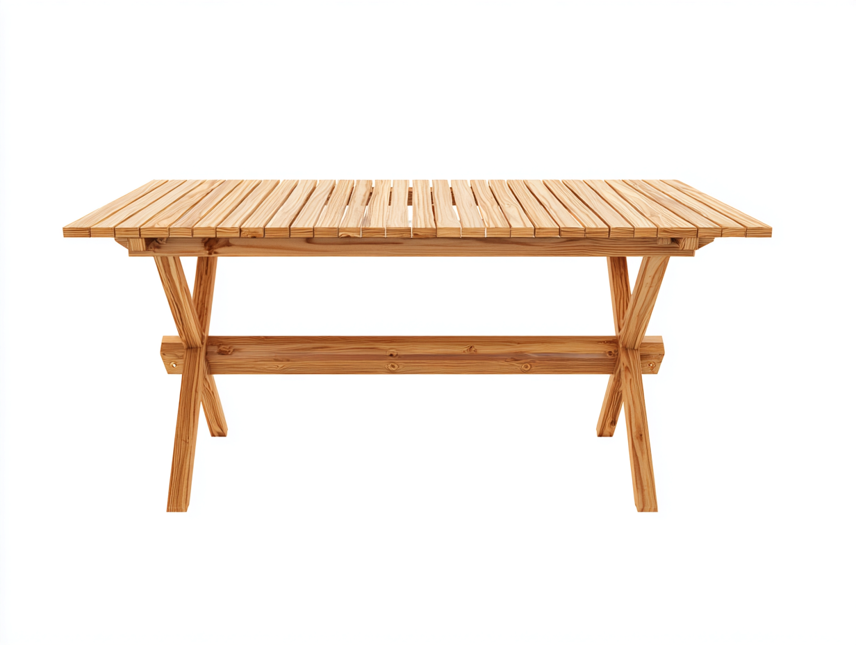 Tavolo da giardino in legno 182x88x76 cm - naturale - stile rustico per giardino e terrazza-Serenezenohaus