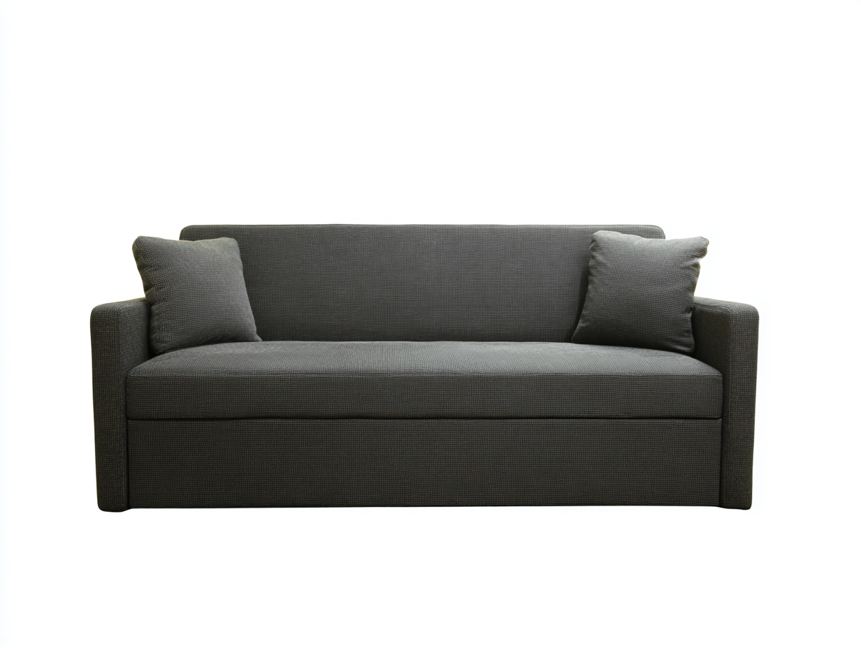 Divano a due posti in tessuto 184x86x79 cm - grigio scuro - per soggiorno design lineare-Serenezenohaus