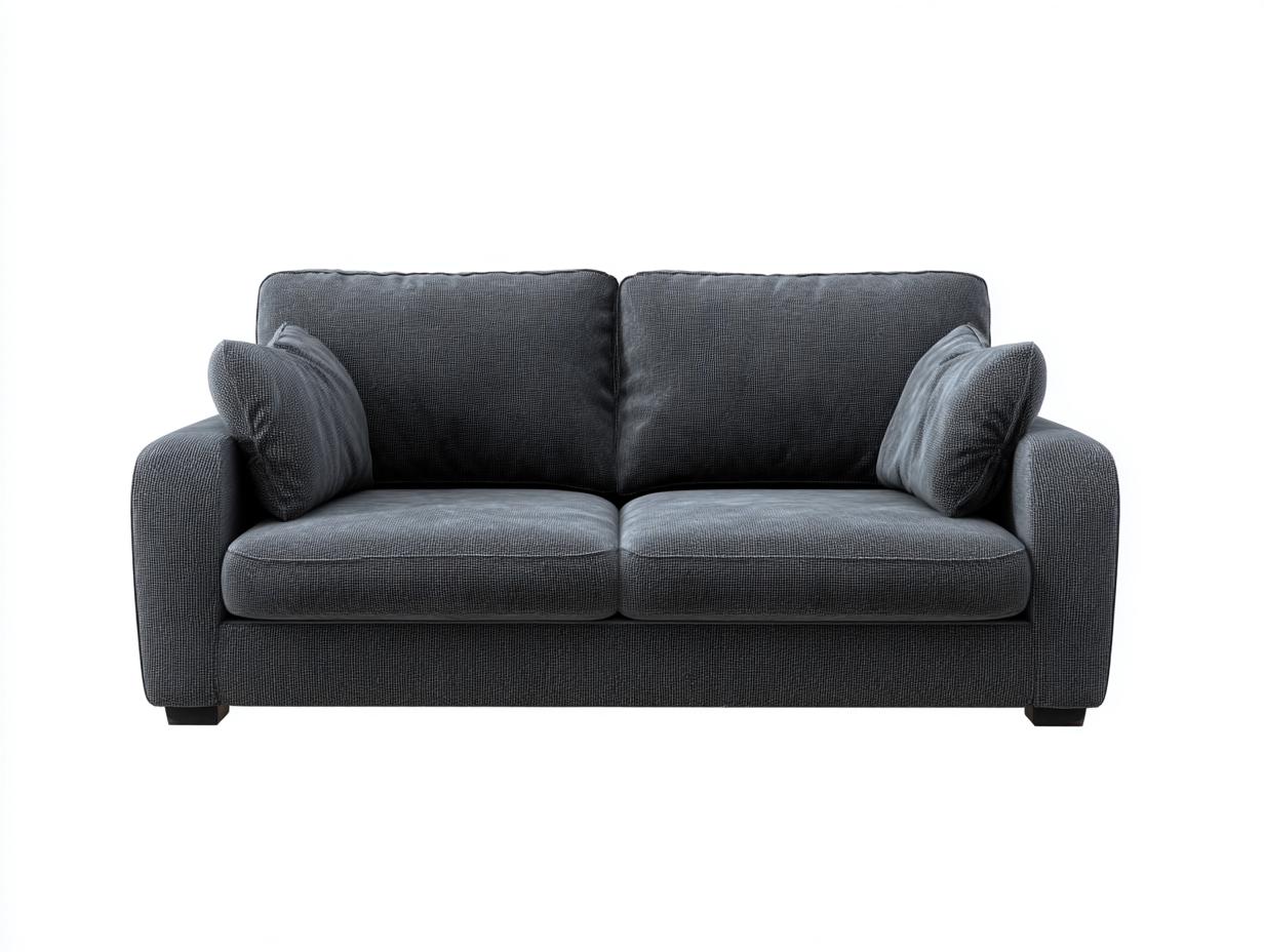 Divano a due posti in tessuto 176x88x80 cm - grigio scuro - per soggiorno moderno-Serenezenohaus