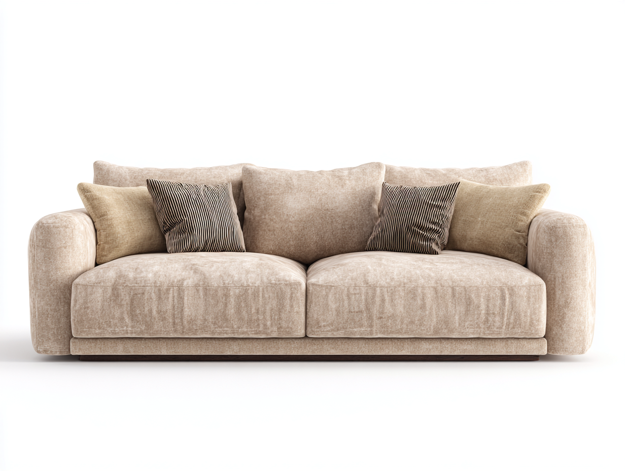 Divano a due posti in tessuto 188x92x80 cm - beige - per soggiorno design morbido-Serenezenohaus