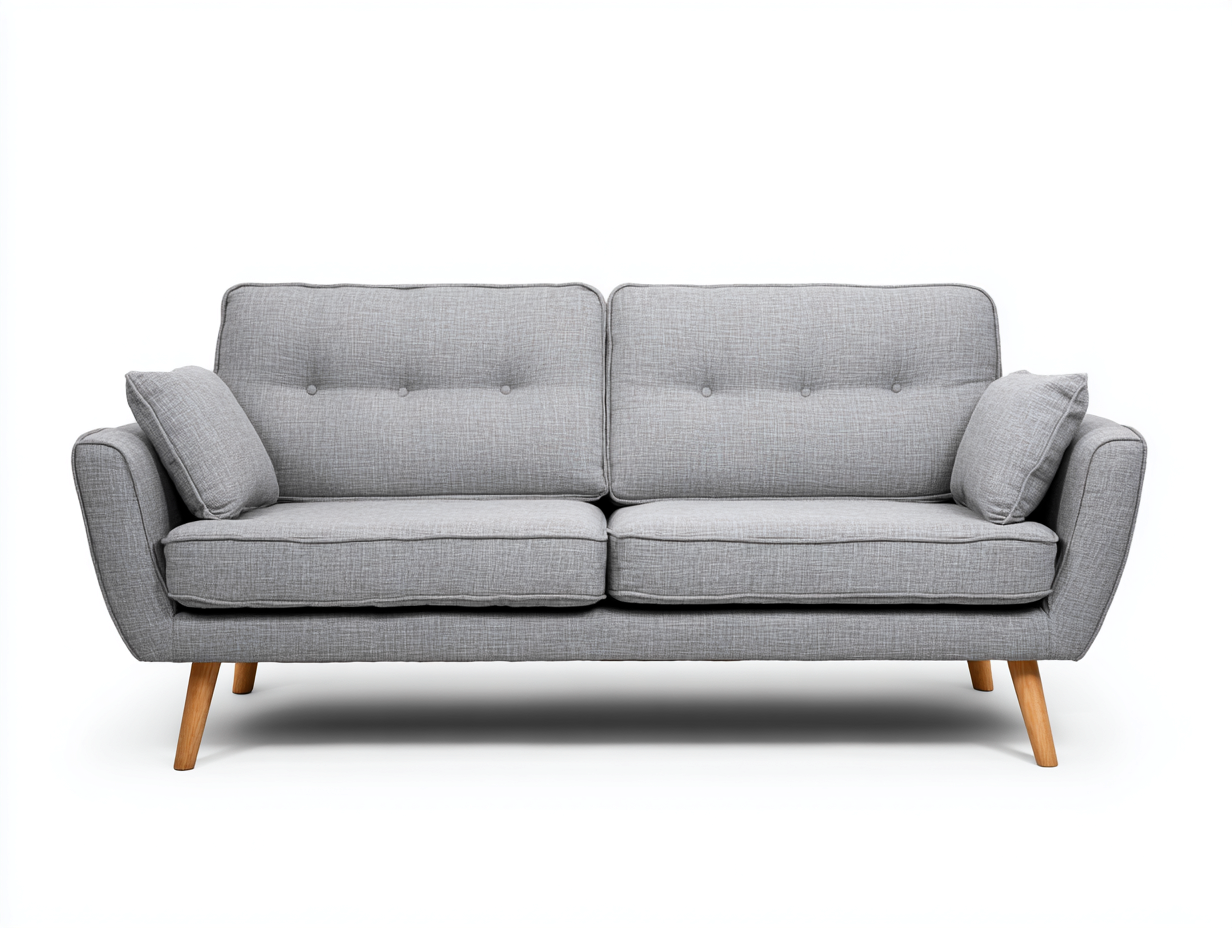 Divano a due posti in tessuto 180x85x78 cm - grigio chiaro - per soggiorno stile moderno-Serenezenohaus