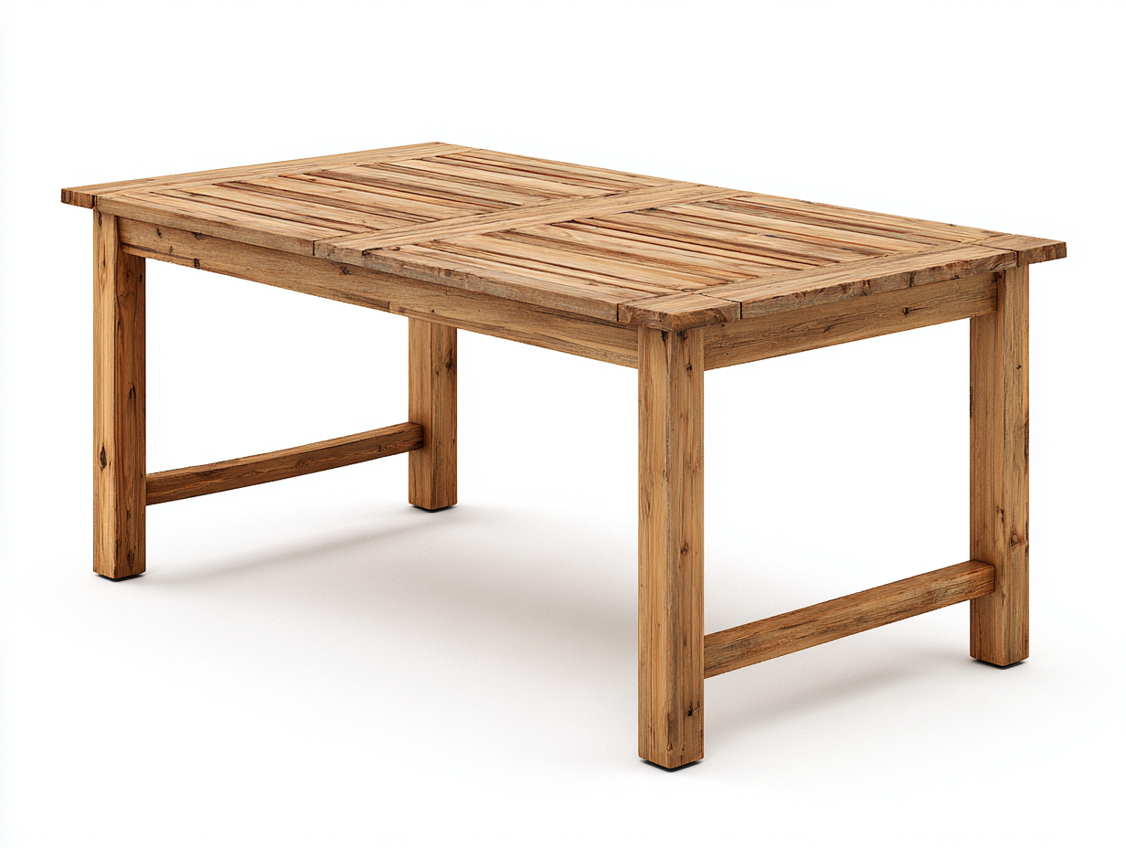 Tavolo da giardino in legno 188x94x76 cm - marrone naturale - stile rustico per giardino e terrazza-Serenezenohaus