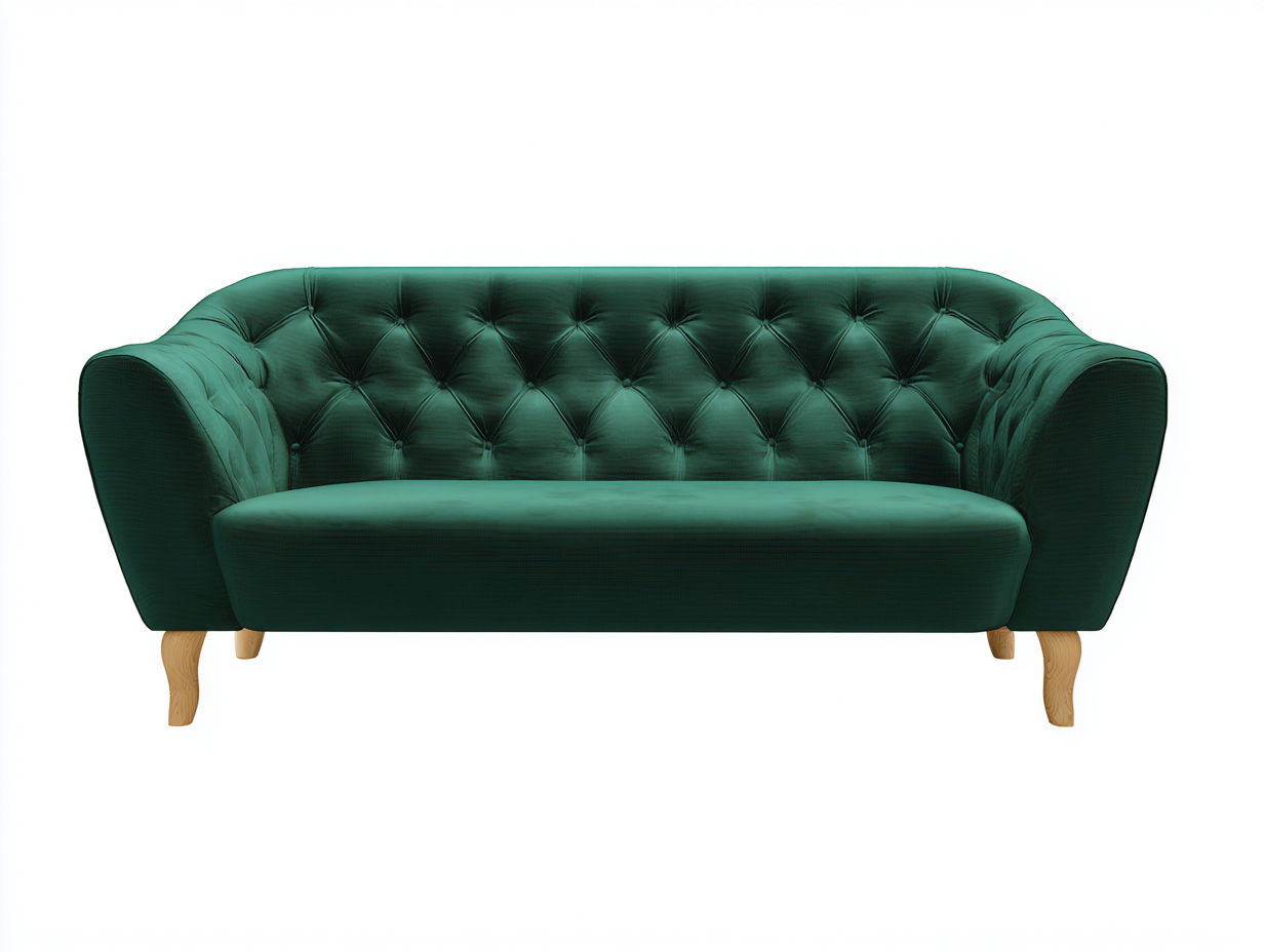 Divano a due posti in velluto 158x78x78 cm - verde smeraldo - stile Chesterfield per soggiorno-Serenezenohaus