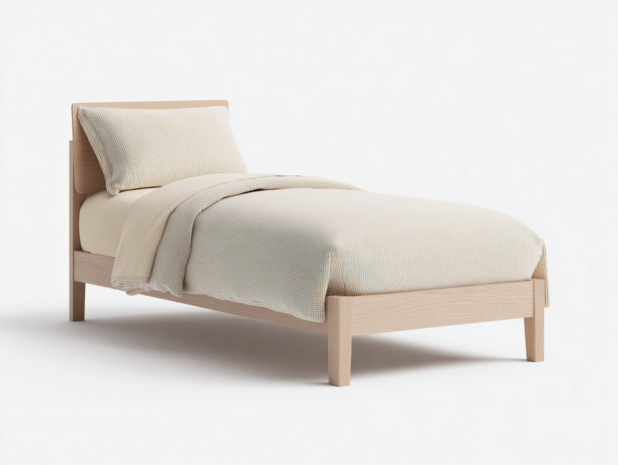 Einzelbett-Holz-200x92x86 cm-Naturholz-Minimalistisch-Davaraabode
