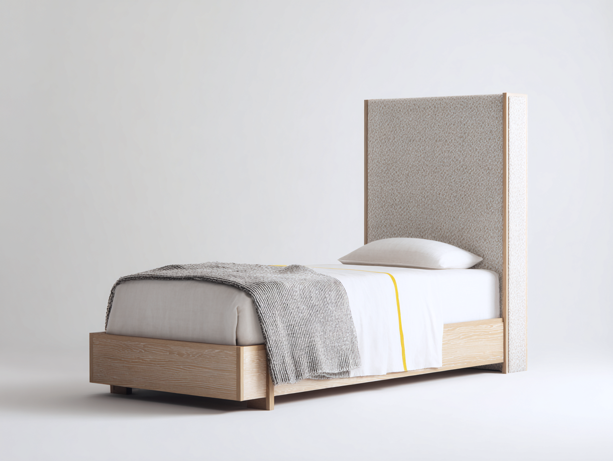 Einzelbett-Holz-Stoff-210x98x132 cm-Naturholz-Beige-Modern-Davaraabode