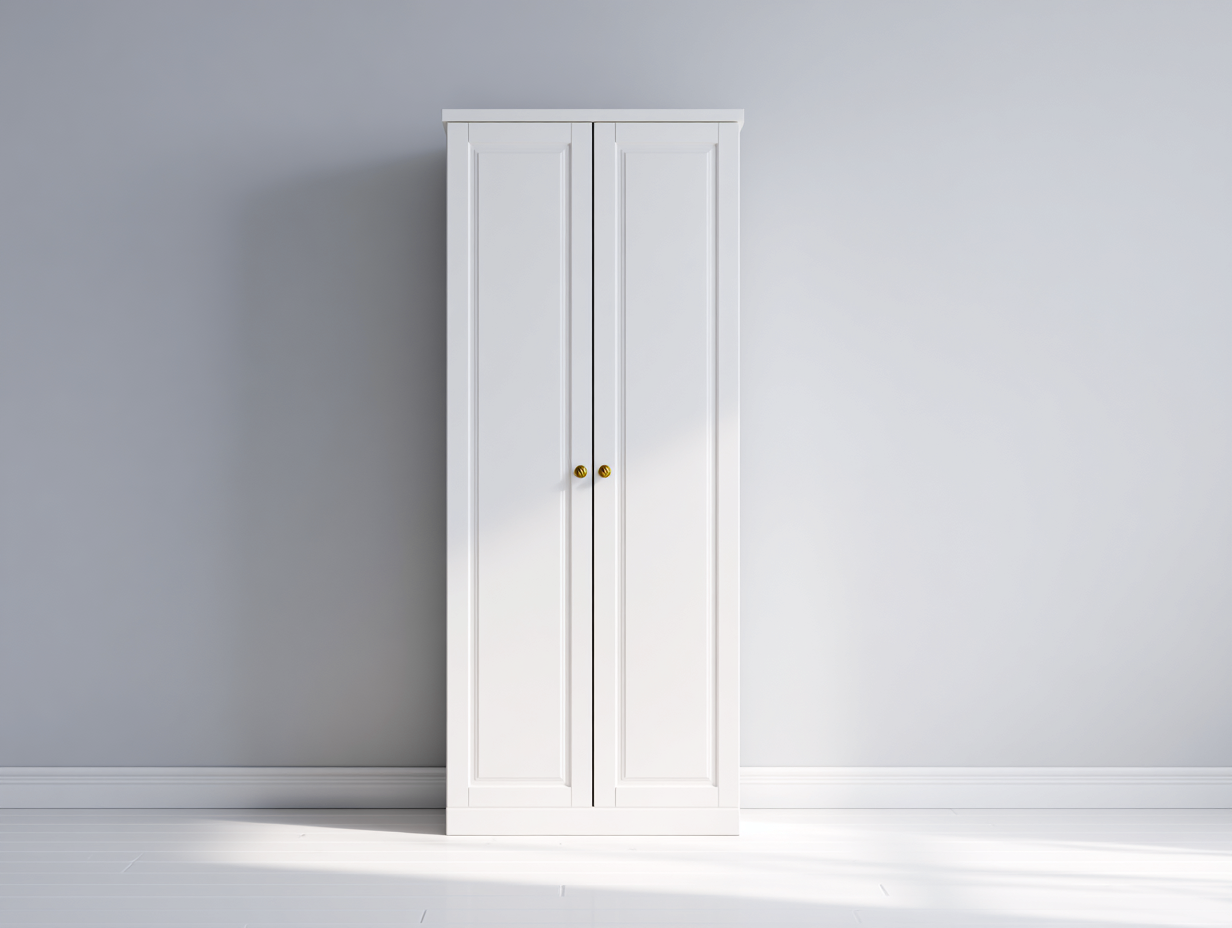 Kleiderschrank - Holzwerkstoff - 88x54x198 cm - Weiß - Landhausstil-Davaraabode