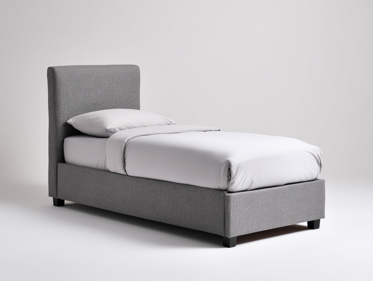 Einzelbett-Stoff-Holz-203x93x106 cm-Grau-Modern-Davaraabode