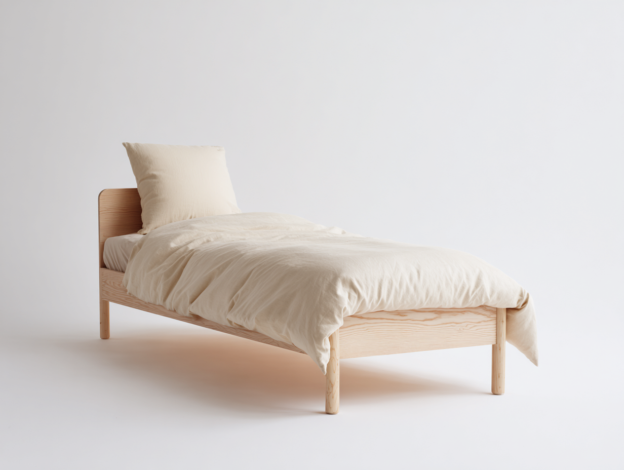 Einzelbett-Holz-200x90x82 cm-Naturholz-Skandinavisch-Davaraabode