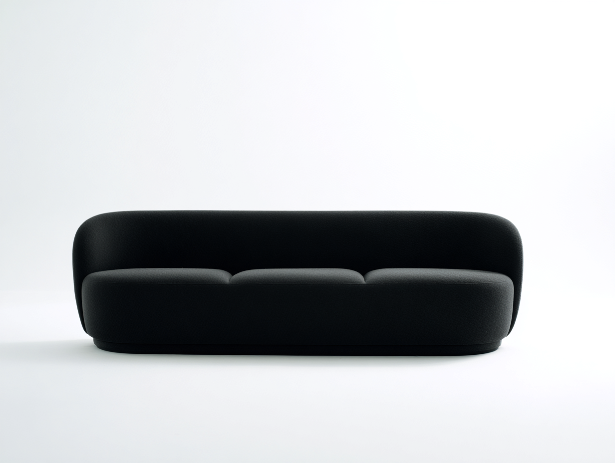 Divano a due posti in tessuto 168x86x74 cm - Nero - Per soggiorno - Design moderno-Vasolloft