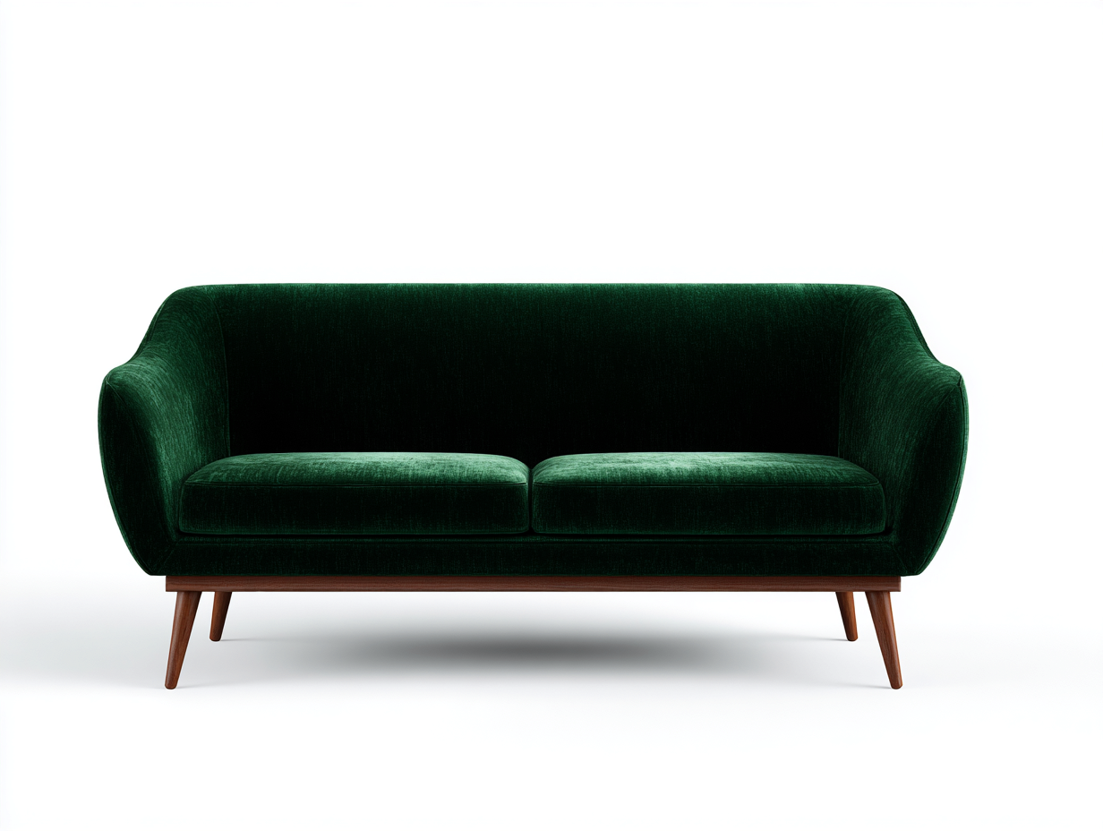 Divano a due posti in velluto 166x84x75 cm - Verde - Per soggiorno - Design moderno-Vasolloft