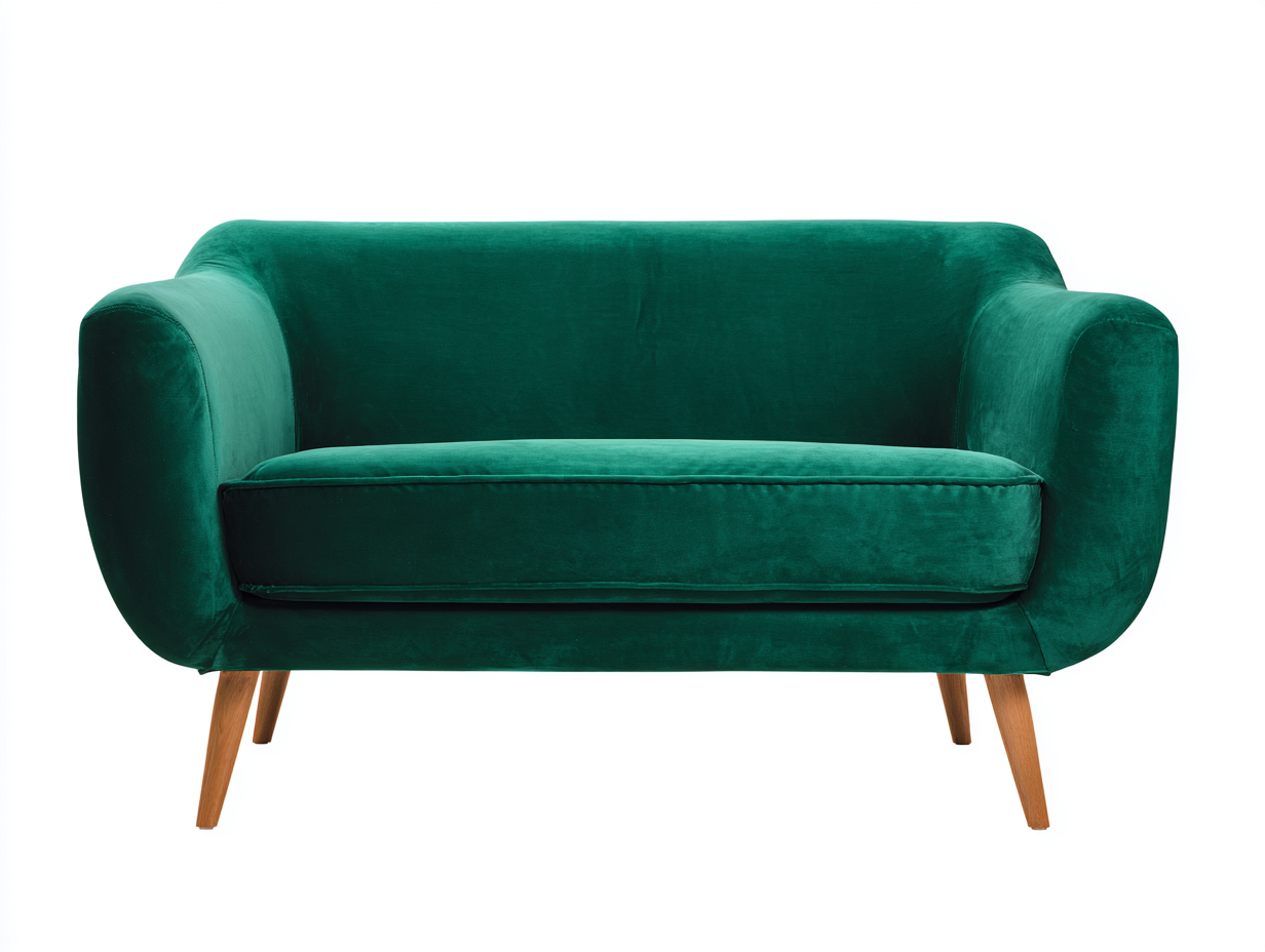 Divano a due posti in velluto 164x85x76 cm - Verde - Per soggiorno - Design moderno-Vasolloft