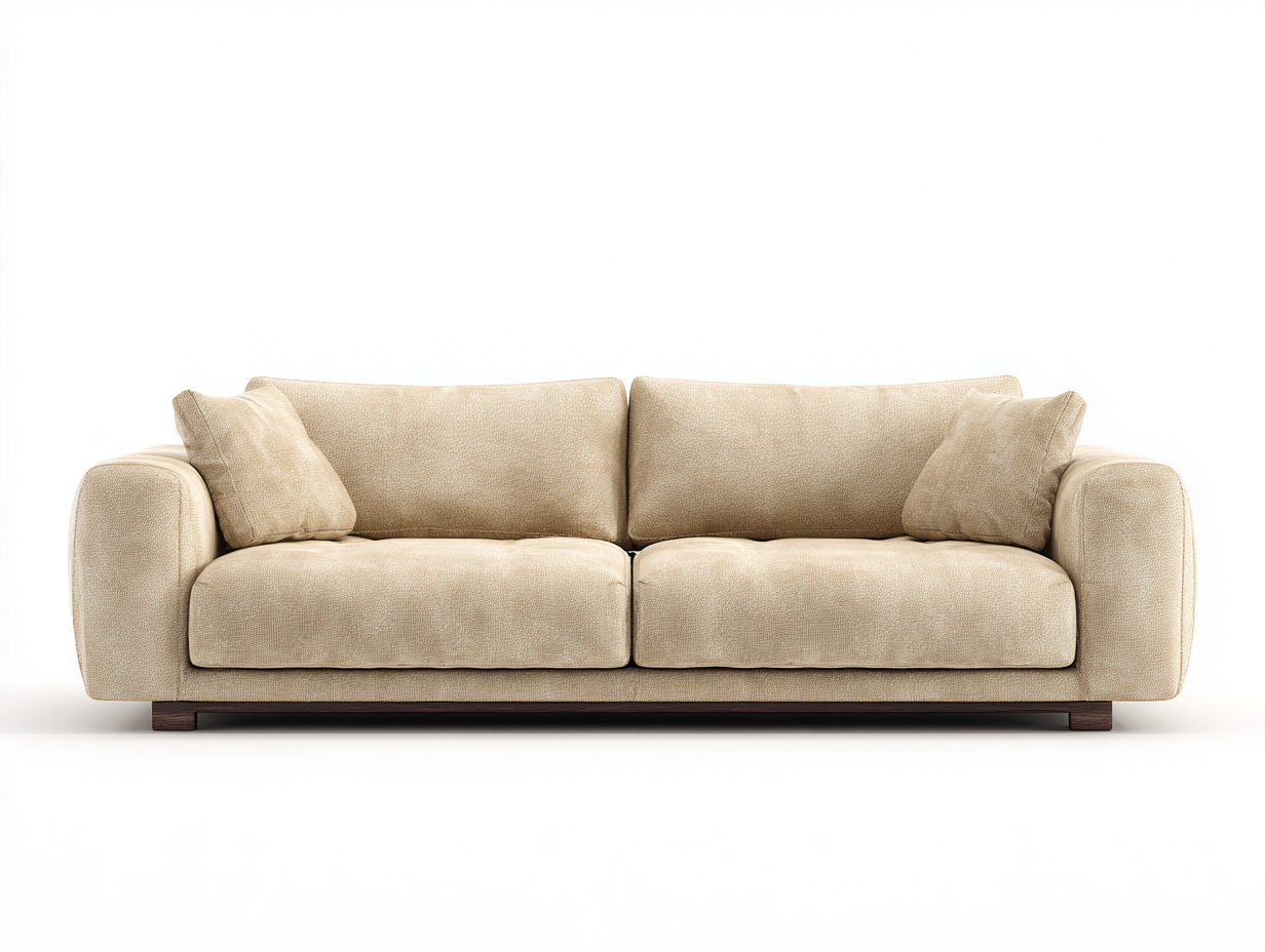 Divano a due posti in tessuto 163x84x74 cm - beige - design moderno per soggiorno-Vasolloft