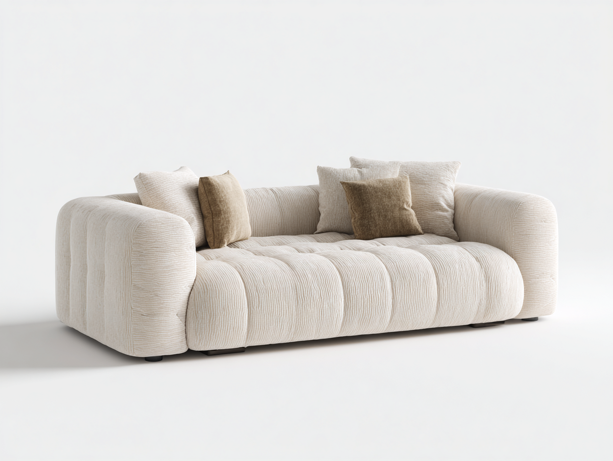 Divano a due posti in tessuto 166x87x75 cm - crema - design moderno per soggiorno-Vasolloft
