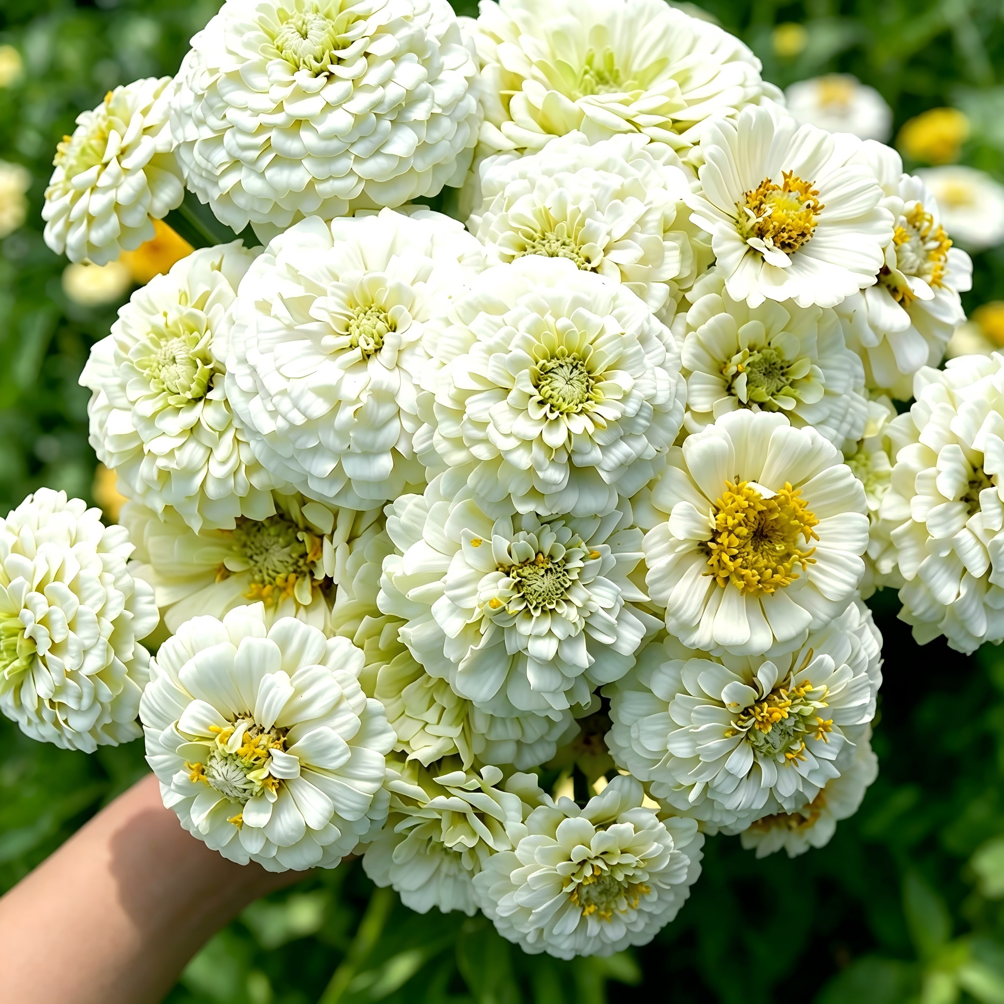 Zinnia Seeds Double Color White