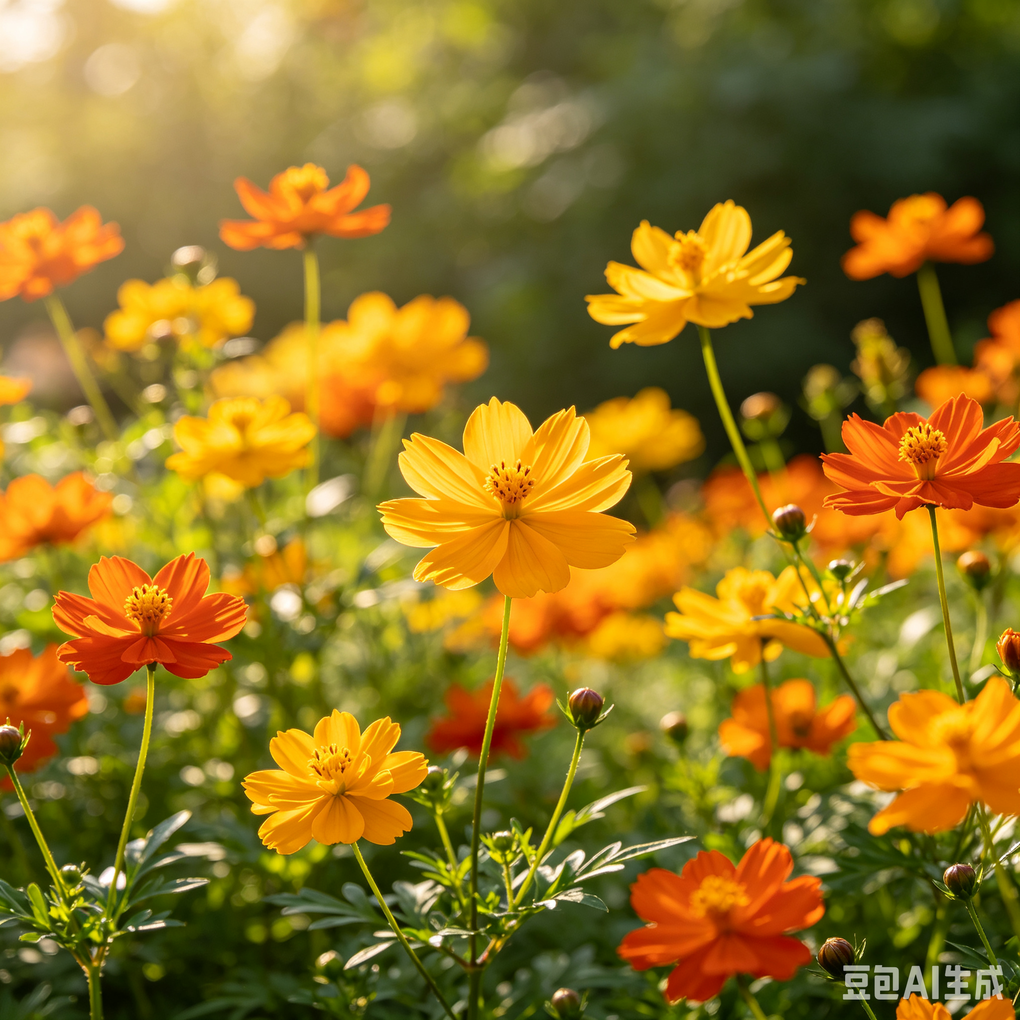 Cosmos sulphureus seeds  color Yellow and orange