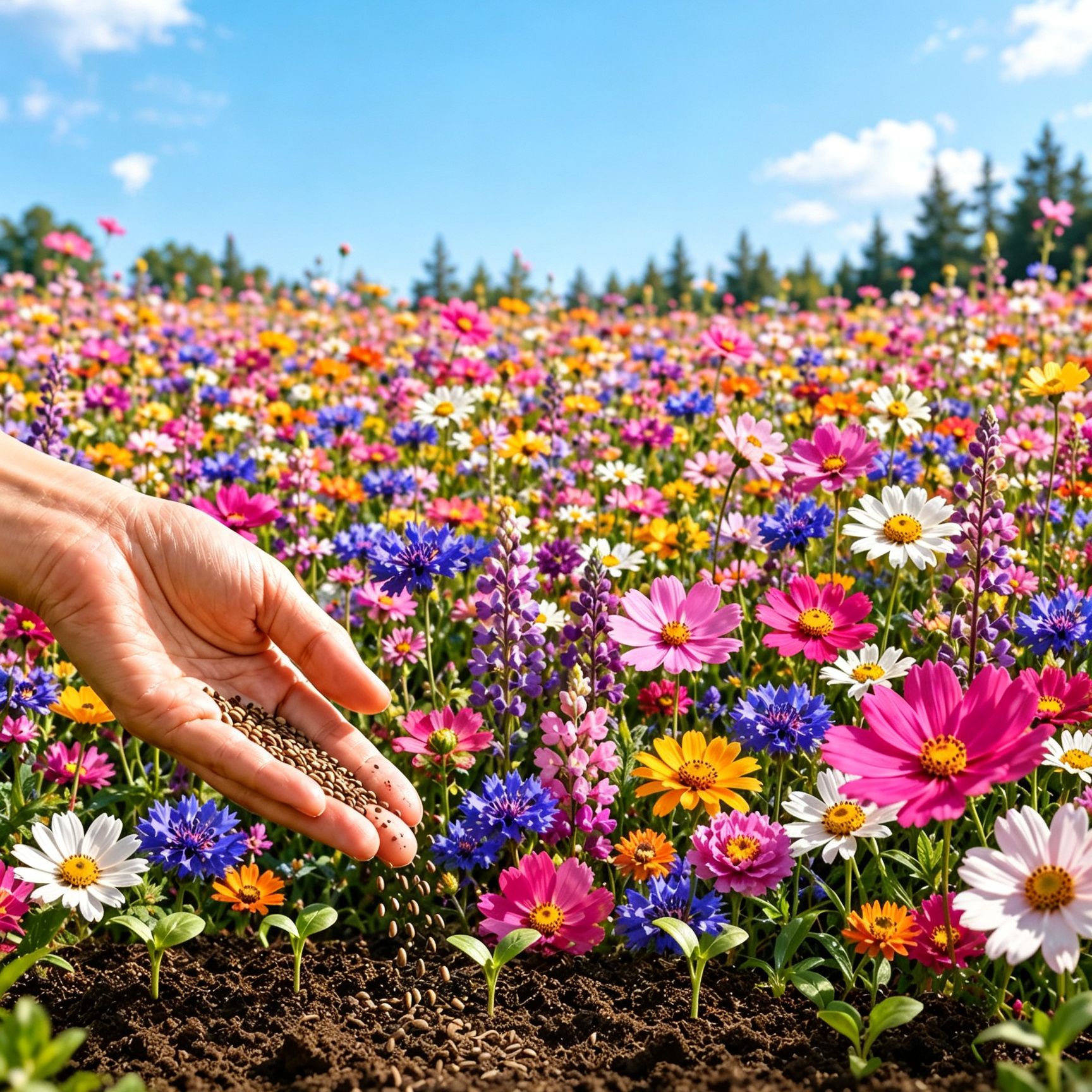 25 types of wildflower seeds (flowering in all seasons)