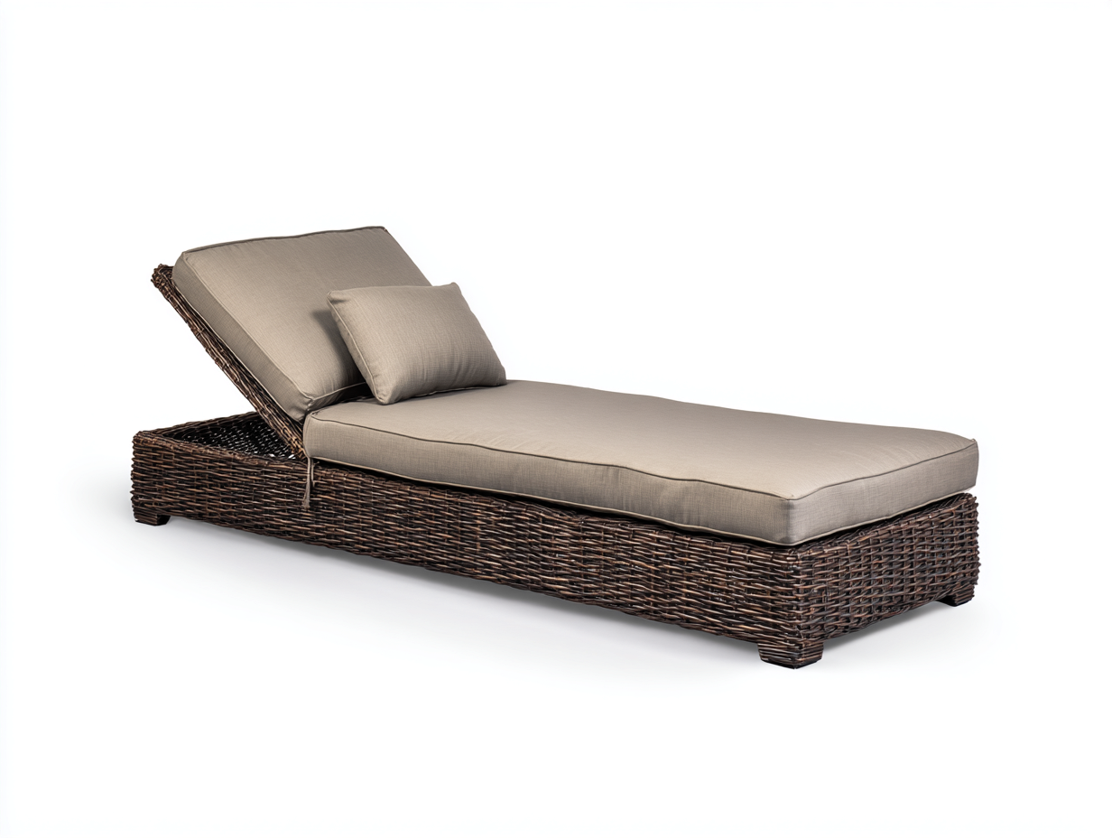 Sonnenliege-Polyrattan-Stoff-192x76x68 cm-Dunkelbraun-Taupe-modern-Donoastudio