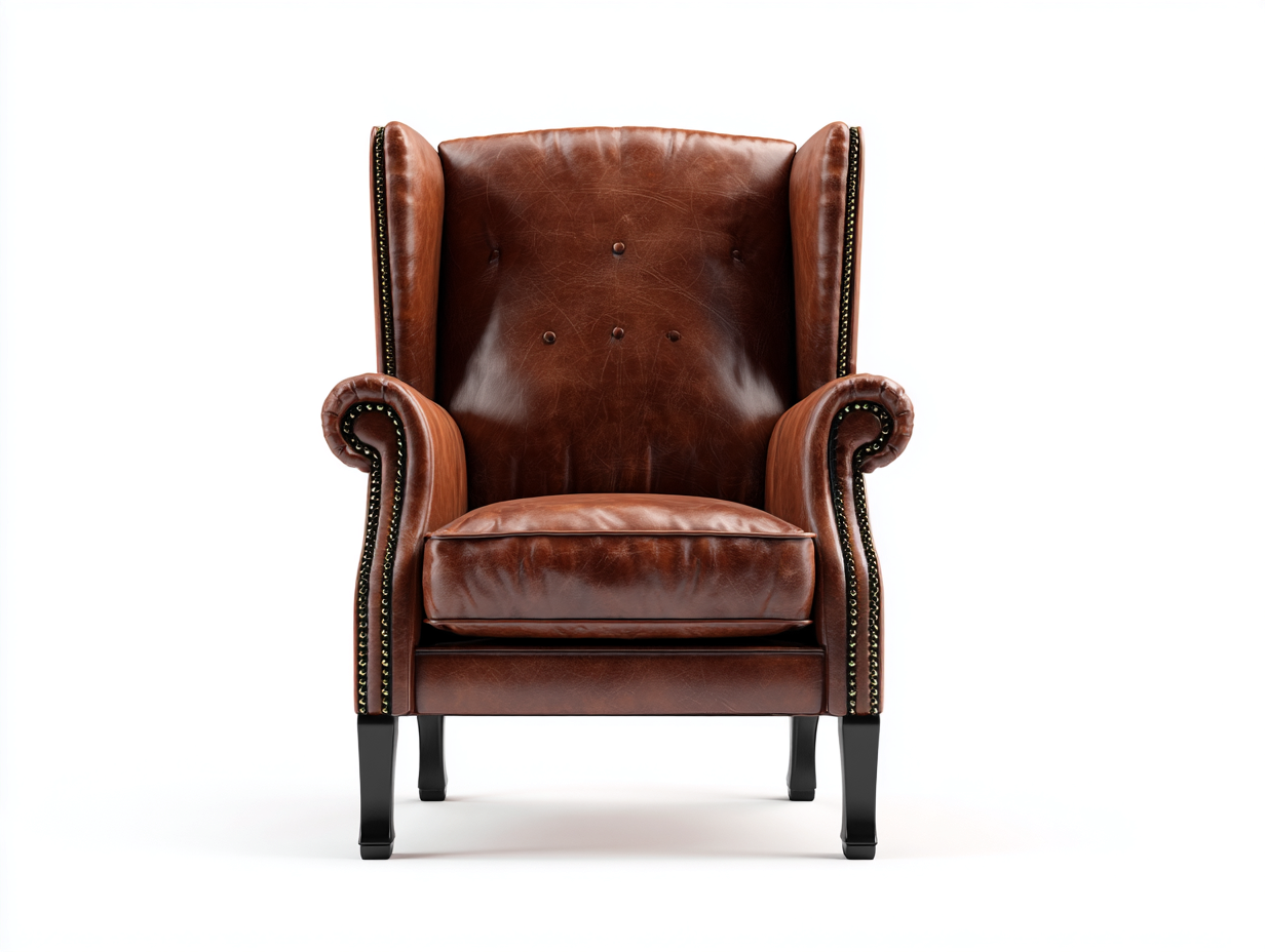 Sessel-Leder-Holz-90x85x104 cm-Braun-Schwarz-Klassisch-Donoastudio