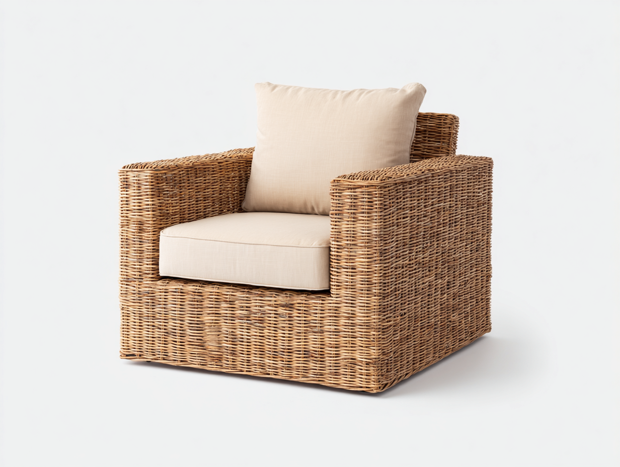 Polyrattan Gartensessel - Polyrattan-Stoff - 103x86x78 cm - Braun-Beige - Modern-Donoastudio