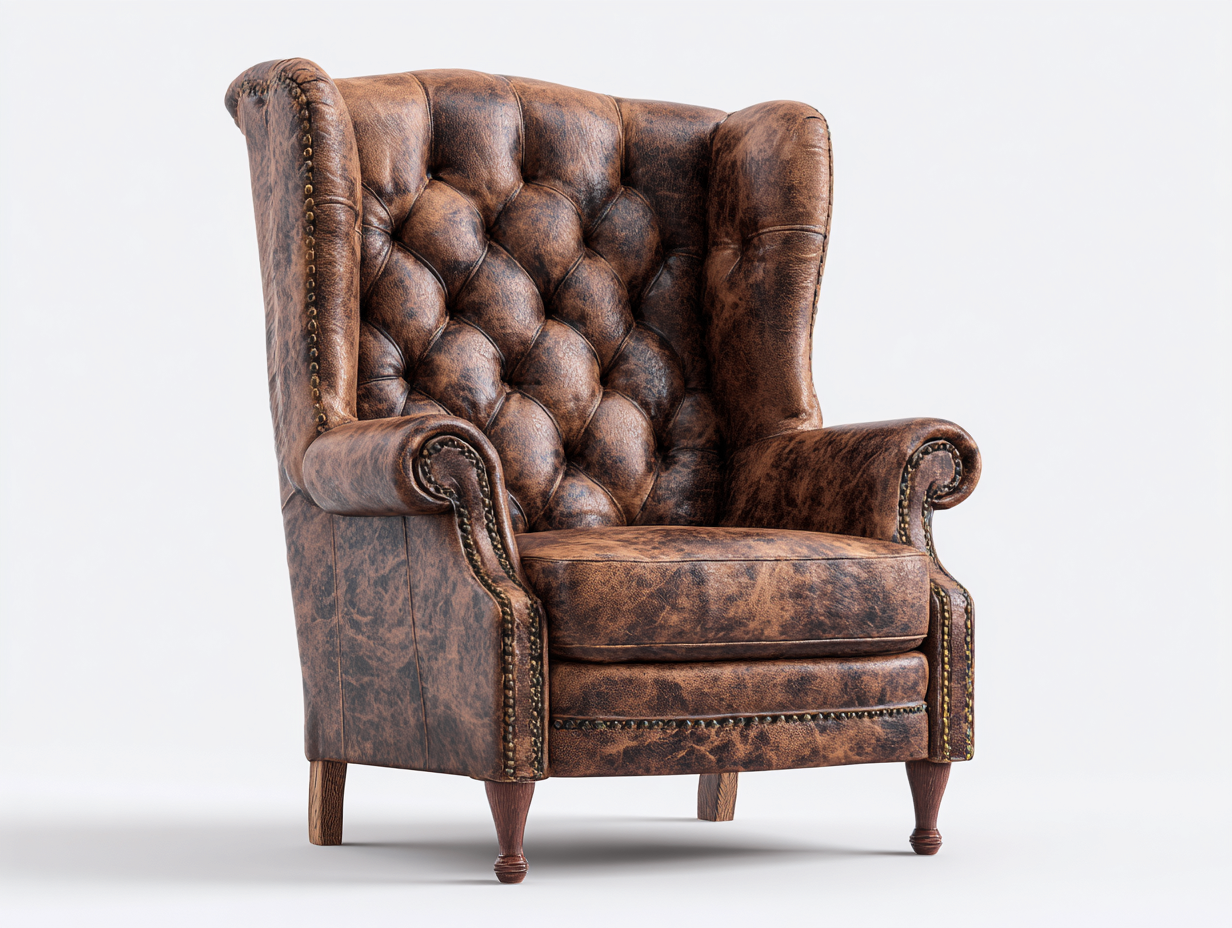 Sessel-Leder-Holz-95x90x111 cm-Braun-Klassisch-Donoastudio